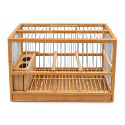 Jaula C2 para jilgueros color madera con barrotes metálicos- marca Domen